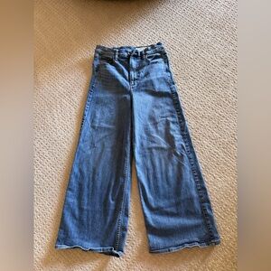 Wide-Leg Blue Jeans